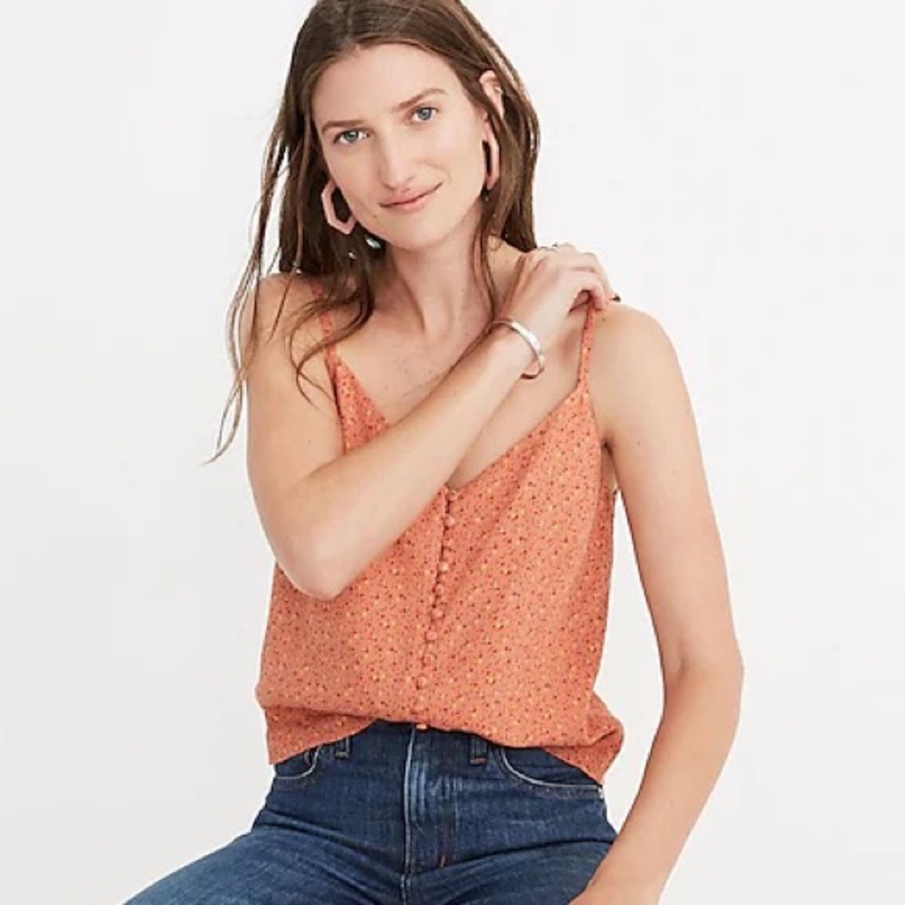 Madewell Button-Down Cami Tank in Playground Posies